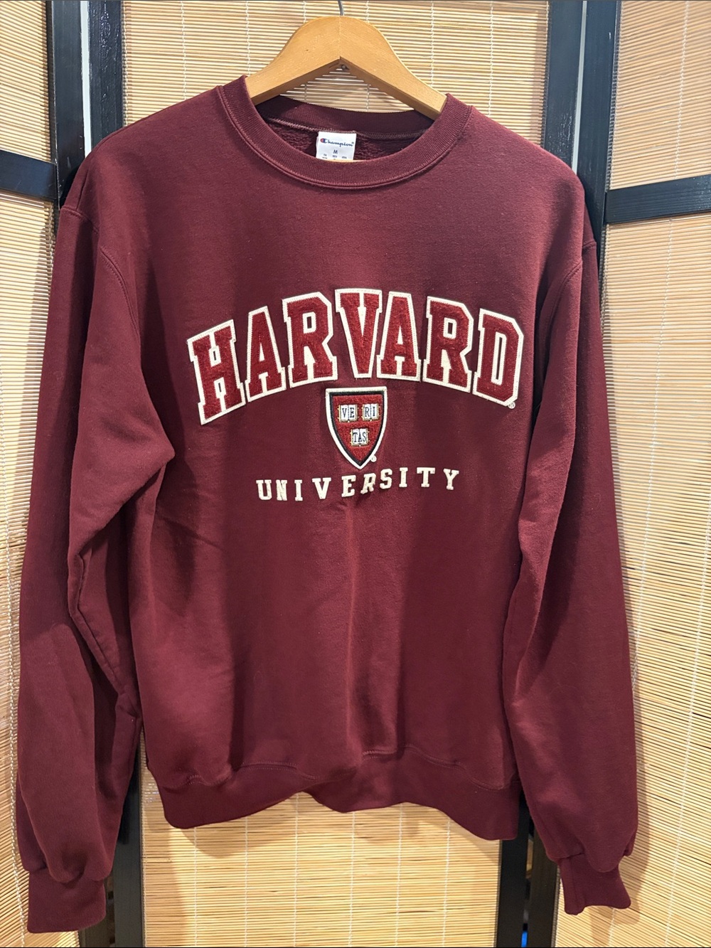 Champion Maroon Harvard University Crewneck Sweatshirt